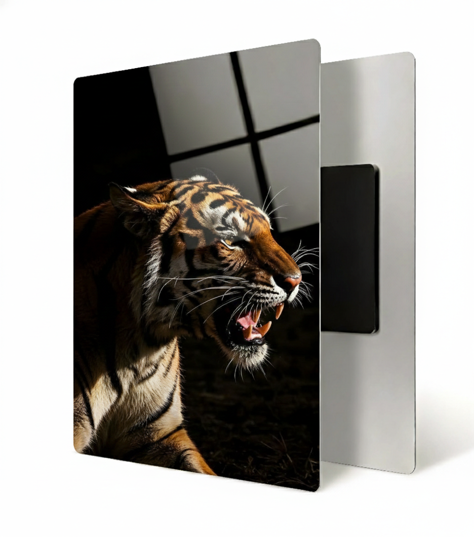 HD Tiger metal print 18 x 12 inches