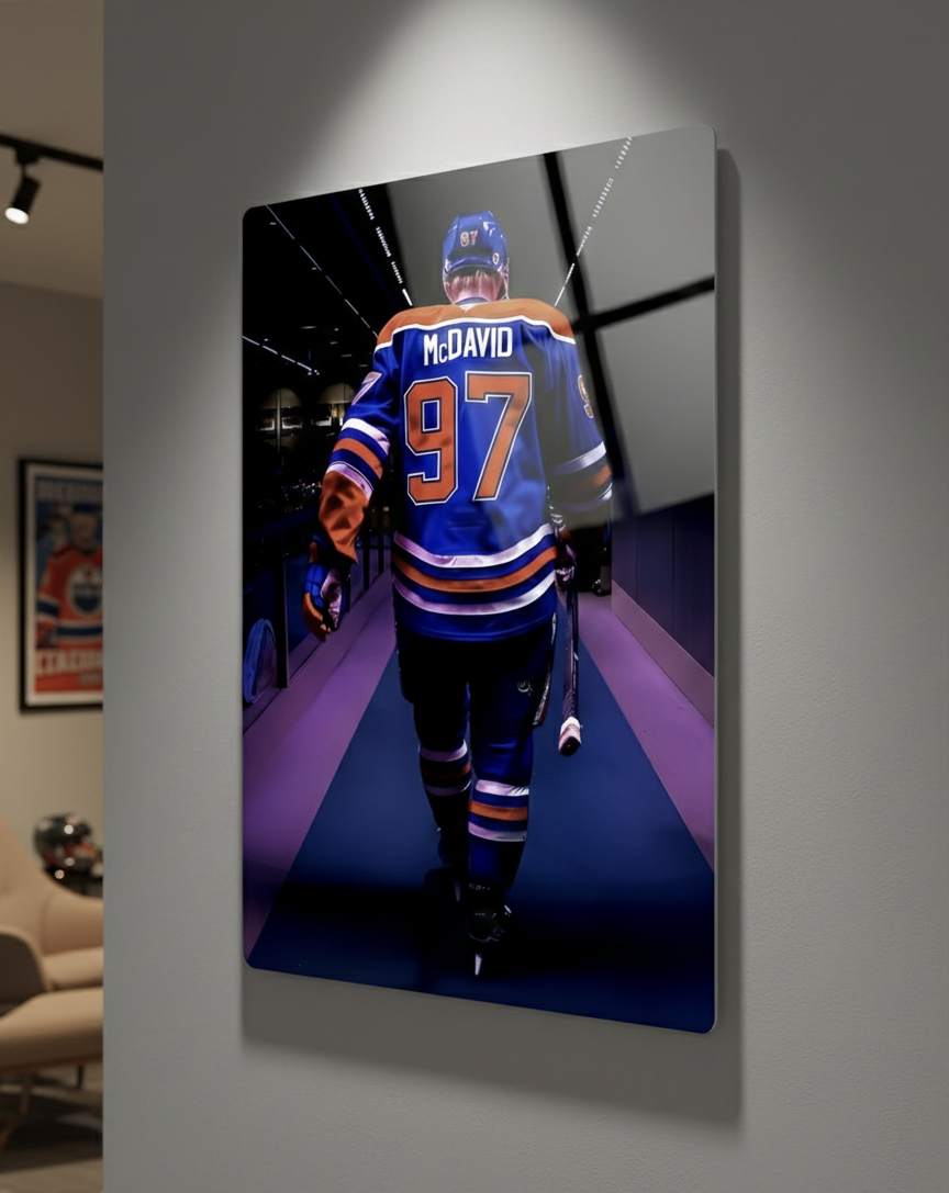 HD Connor McDavid Edmonton Oilers  metal print 18 x 12 inches
