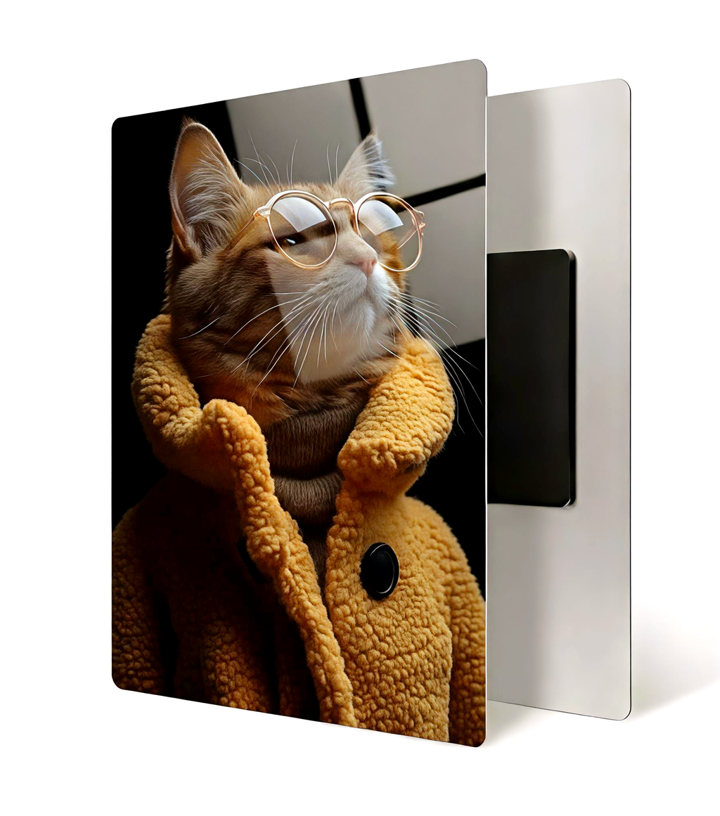 HD Cat metal print 18 x 12 inches